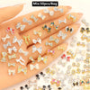 Mix 50pcs 3D Metal Nail Art Decorations Alloy Rhinestones Pearls Zircon DIY Nail Charms