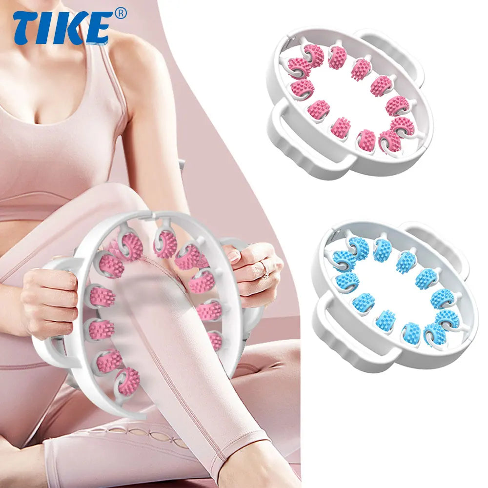 12-Wheel Manual Leg & Body Massage Roller – Full-Coverage Thigh, Calf & Arm Muscle Relief