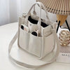 Small Canvas Tote Bag with Pockets – Crossbody Shoulder Purse for Women, Cute Lunch & Office Handbag