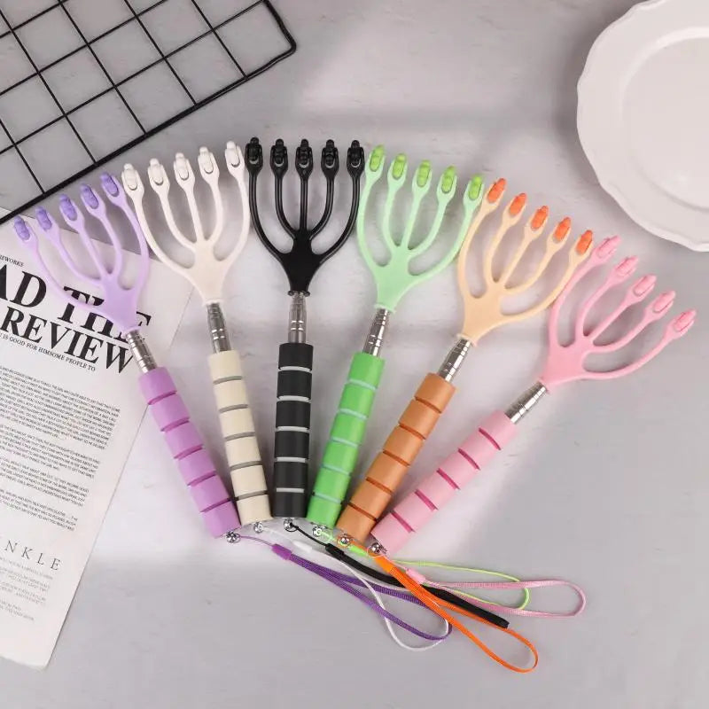 Five-Finger Handheld Head Massager Scalp & Neck Roller for Stress Relief Spa Hair Care