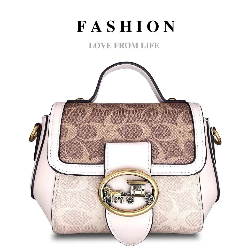 Minimalist Contrast Color Small Box Crossbody Bag for Women High-End Portable Satchel