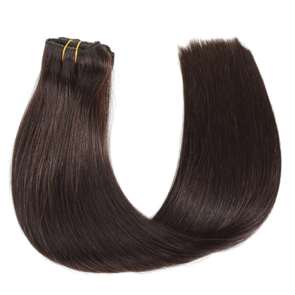 Seamless Clip-In Human Hair Extensions 8-Piece 120g Brazilian Remy Straight 16-26 in (41-66 cm)
