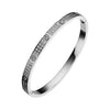 Gold Zircon Cross Nail Bracelet Bangle – Stainless Steel Screw Accent, Unisex Fashion Jewelry