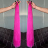Colorful Synthetic Ponytail Extensions 2-Pack – Long Straight Braided Hairpiece with Elastic Band | High-Temp Fiber