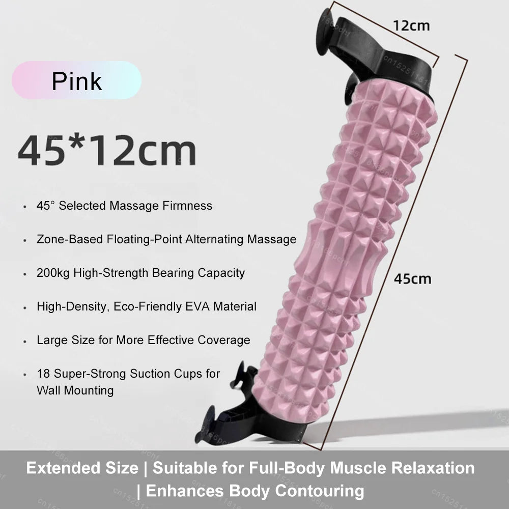 Deep Tissue Foam Roller 16.5 x 4.7 in (42 x 12 cm) with Stand - Non-Slip High-Load Massage Roller for Muscle Relief, Pilates & Yoga