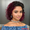 13x4 Lace Front Chocolate Brown Short Bob Pixie Cut Deep Curly Human Hair Wig 180% Density Pre-Plucked Hairline