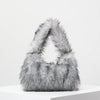 Fuzzy Dopamine Shoulder Bag for Women - Cute Charm Hobo Clutch Travel Handbag