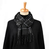 LMLAVEN Plaid Cashmere-Blend Tassel Pashmina Shawl – Long Winter Scarf for Women (175+ cm / 69+ in)