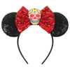 Disney Lilo & Stitch Mickey Mouse Ears Headband, Sequined 5-inch (12.7 cm) Bow Hairband for Women, Girls & Kids