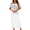 Women’s One-Shoulder Ruffle Dress – Samoan Tattoo Polynesian 3D Tribal Print Puletasi