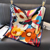 Satin-Look Square Scarf 27.6 x 27.6 in (70 x 70 cm) Cat Print Headscarf, Neck Wrap & Bandana for Women
