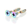 2-Pack Punk Stainless Steel Nail Spike Stud Earrings for Men & Women - Gold & Black Cartilage Tragus Helix Piercing