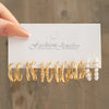 24-Pair Women's Gold Earring Set — Boho Vintage Pearl & Geometric Hoops Gift Set