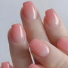 24-Pack Glossy Pink Medium Square Press-On Nails Full-Cover False Nails for Women