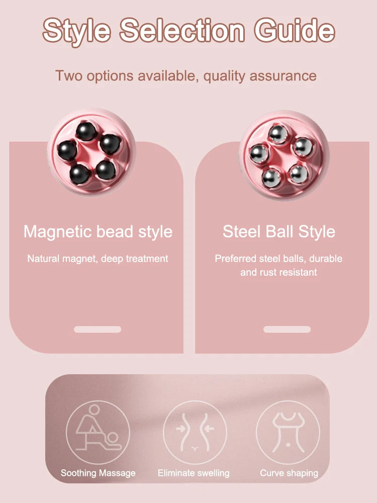 5-Bead Handheld Roller Massager for Legs & Abdomen - Muscle Relief & Abdominal Shaping, 7.5 x 7.5 x 14.5 cm (3 x 3 x 5.7 in)