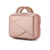 Women's 14-Inch (35 cm) ABS Compressible Carry-On Suitcase - Small Travel Luggage (Khaki, Pink, Silver, Black)