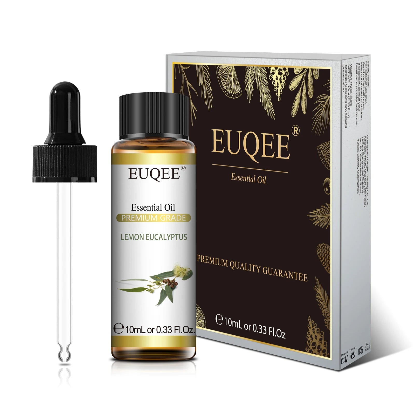 EUQEE 10ml Pure Essential Oil - Lavender, Jasmine, Eucalyptus, Vanilla, Sandalwood, Sweet Orange, Lemon, Oregano, Neroli