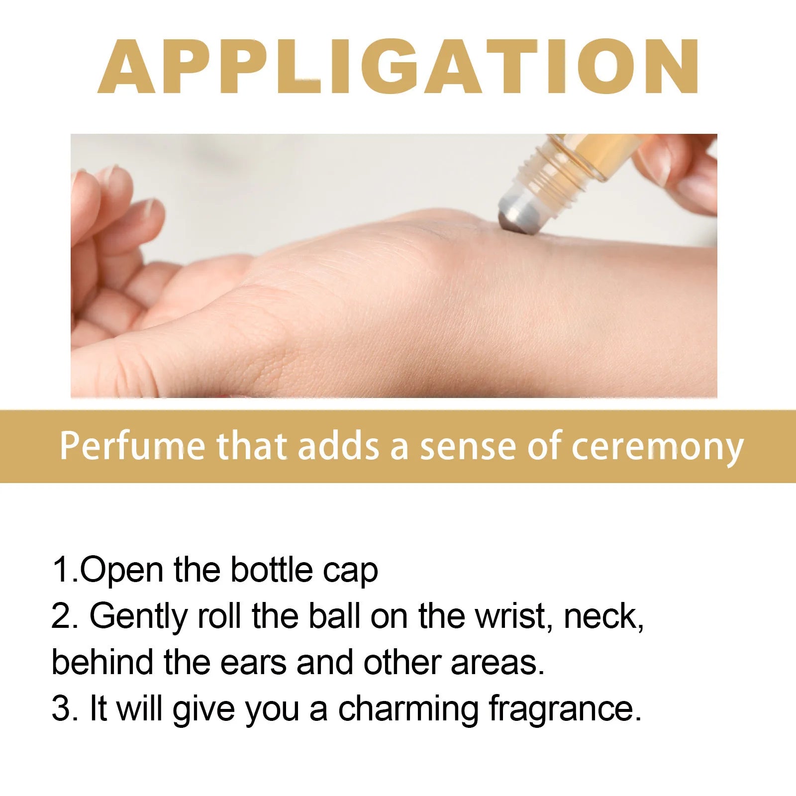 EUQEE 10ml Roll-On Fragrance Oil for Women - Portable Roller Perfume in Coconut Vanilla, Bubble Gum, Midnight Rose (Amber Glass)