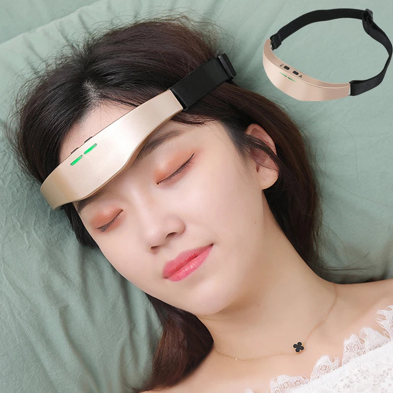 EMS USB Rechargeable Head Massager TENS Headache Migraine Relief Sleep Therapy
