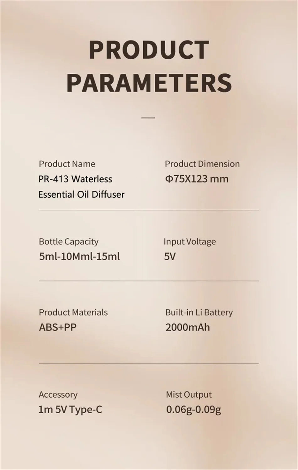 Car Aroma Diffuser USB Rechargeable Essential Oil Air Freshener with Start-Off Function and 9-Color LED Lights