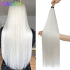 3-Pack 28-Inch (71 cm) Straight Crochet Braids Synthetic Hair Extensions High-Temperature Ombre Blonde Brown Gray