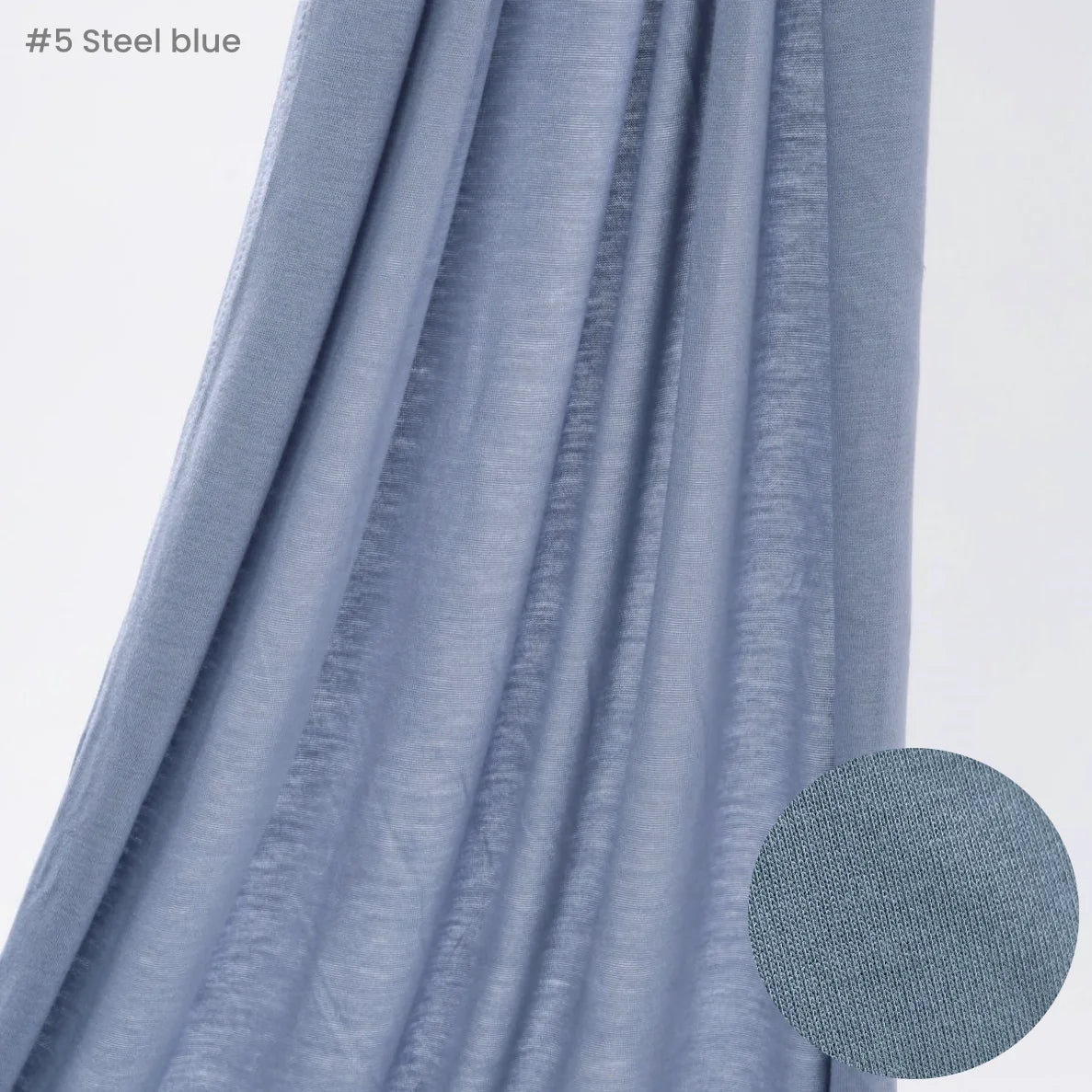 Jersey Hijab Scarf 170 x 60 cm (67 x 24 in) - Stretchy Cotton-Spandex Long Shawl | 29 Solid Colors Muslim Headscarf Turban Wrap