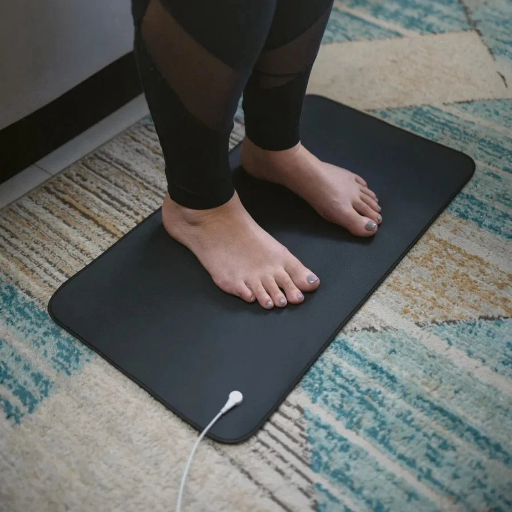 Earthing Grounding Mat for Sleep & Yoga — 12.6 x 29 in (32 x 74 cm) with 15 ft (4.6 m) Grounding Cord — Improve Sleep & Reduce Anxiety, No Batteries
