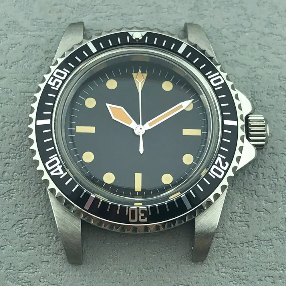 40mm Vintage 316L Stainless Steel Watch Case — 10BAR (100m/330ft) Water-Resistant, 20mm Nylon Strap Compatible, Fits Mechanical Movements