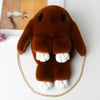 Plush Bunny Faux Fur Crossbody Bag with Chain Strap - Cute Women’s Shoulder Messenger Purse (21 Colors)