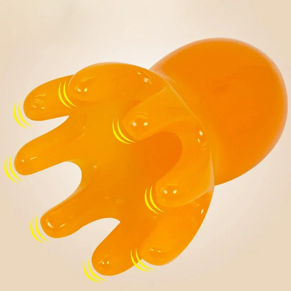 Resin Octopus Scalp Massager Comb – Portable Acupressure Meridian Therapy Head & Hair Care Tool