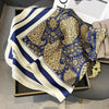 Silk-Feel Square Scarf 70 x 70 cm (27.6 x 27.6 in) Floral Satin Neckerchief – Women's Hair Band, Bandana & Wrap