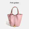 MENDY Women's Genuine Cowhide Leather Bucket Bag Large – Luxury Leather Tote Handbag Shoulder & Crossbody