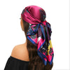 Square Satin Foulard Scarf 90 x 90 cm (35 x 35 in) Neckerchief Bandana Hijab for Women