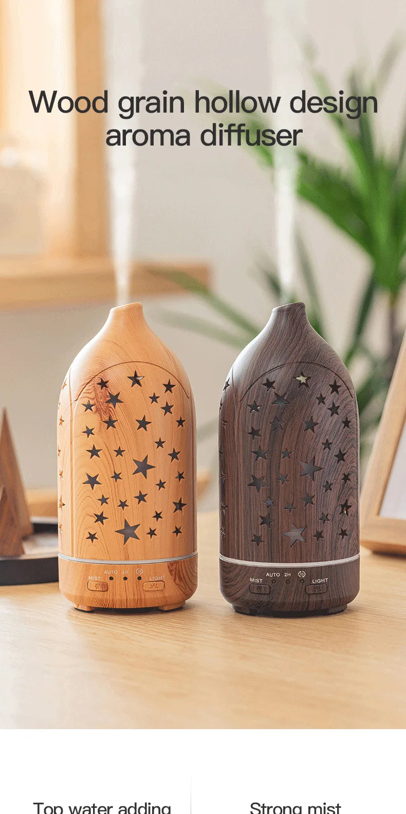 Ultrasonic Essential Oil Diffuser 100ml (3.4 fl oz) with LED Lights - Adjustable Cool Mist Modes for Aromatherapy & Humidifying