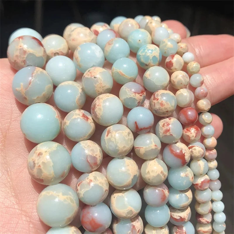 Natural Mixed Stone Beads 6–10mm (0.24–0.39in) Lava Jasper Tiger Eye Quartz Agate Round Loose Beads for DIY Jewelry