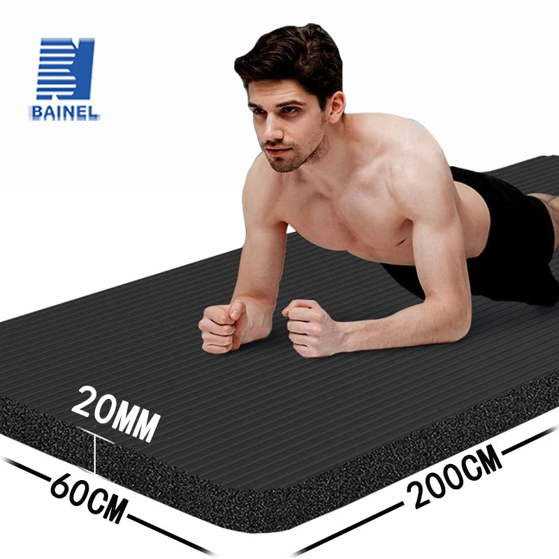 20mm NBR Yoga Mat – 79 x 23.6 x 0.8 in (2000×600×20 mm) Non-Slip Moisture-Proof Exercise & Camping Mat