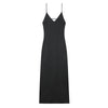Yellow V-Neck Sling Maxi Dress – Sleeveless Spaghetti Strap Loose Ankle-Length Summer Dress for Women