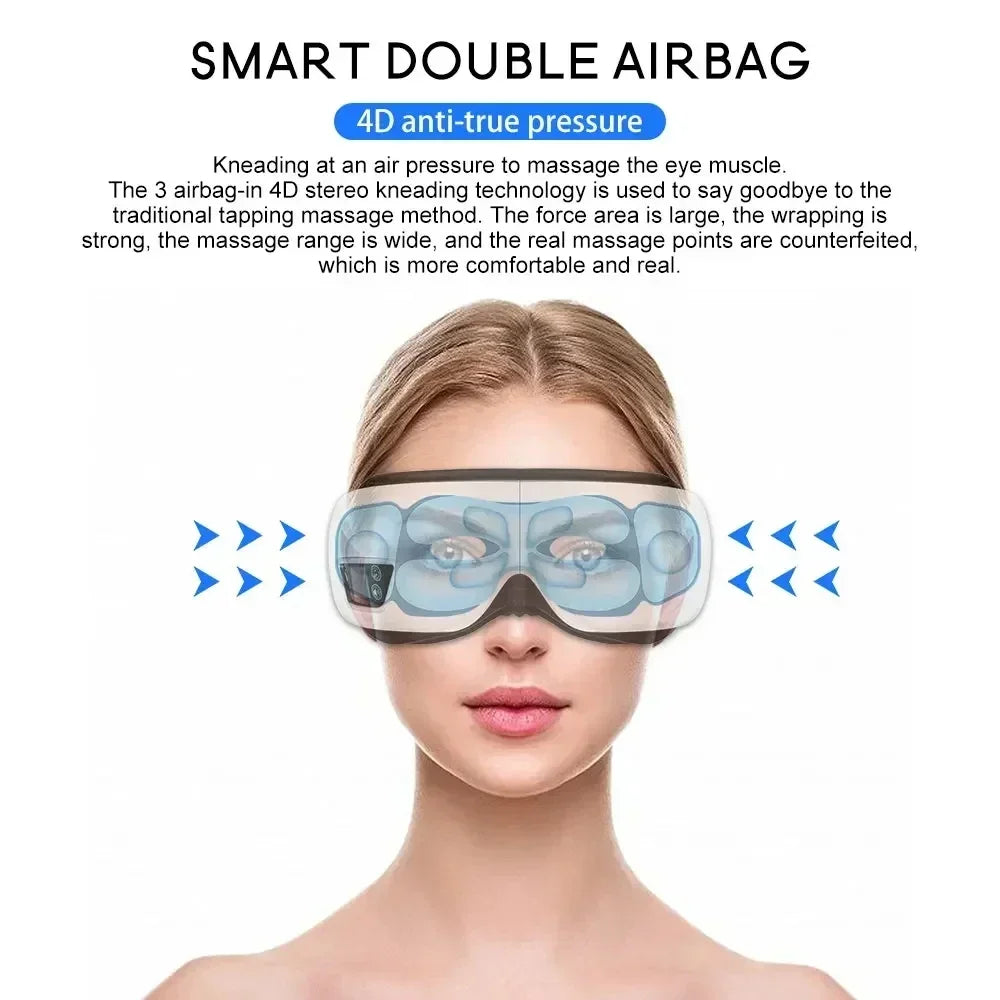 Smart Eye Massager – Airbag Compress & Vibration Eye Care with Bluetooth Music Sleep Mask