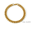 Gold Stainless Steel Cuban Link Bracelet - Unisex Hip Hop Chain with Lobster Clasp