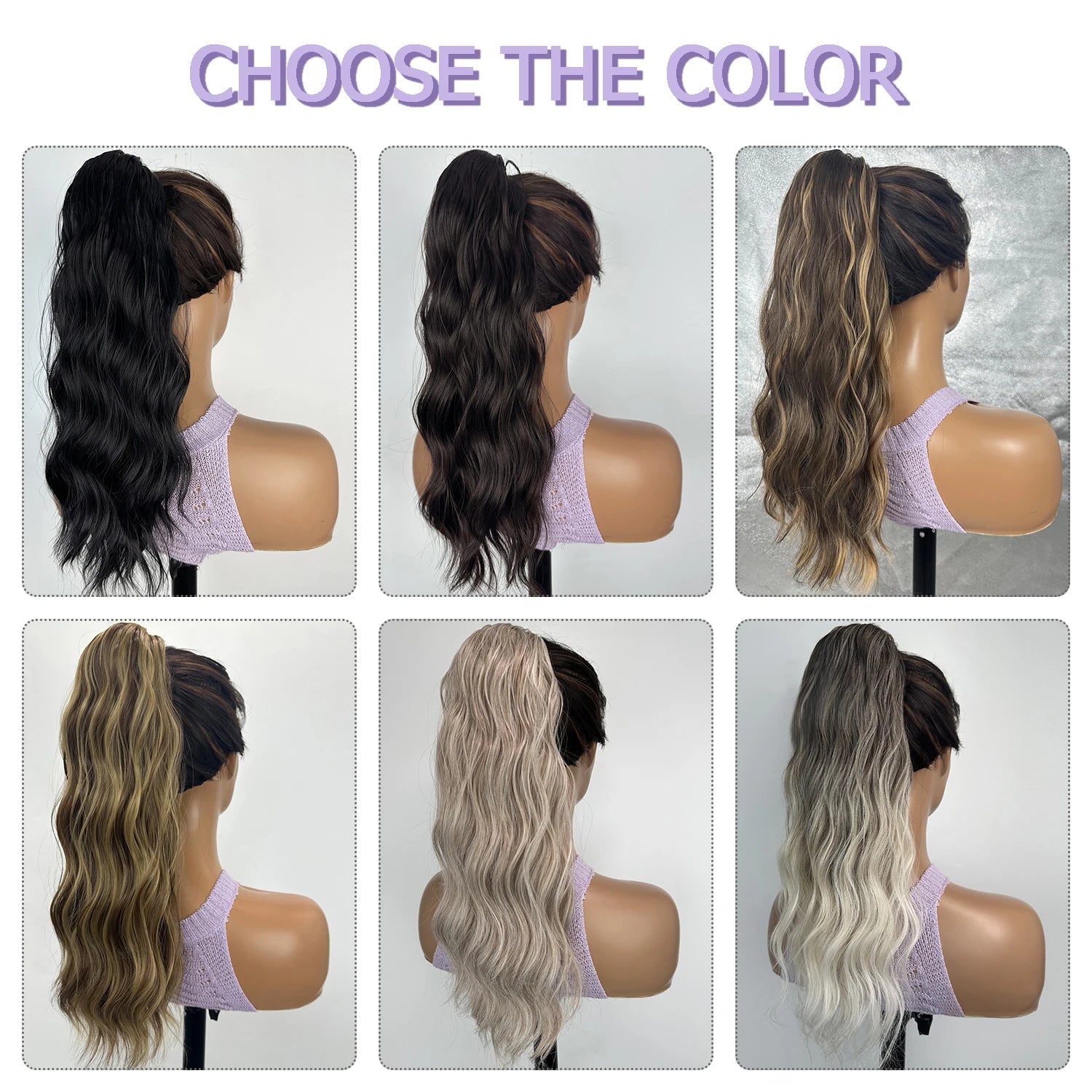 Wavy Drawstring Ponytail Extension 18 in (45 cm) Clip-In Synthetic High-Temp Fiber Hairpiece