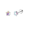 2-Pack Stainless Steel Heart & Moon Screw-Back Stud Earrings for Tragus & Cartilage Piercing, Silver