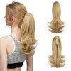 14-Inch (35 cm) Wavy Clip-In Ponytail Extension – Synthetic Claw Clip with Elastic Band, 1 Piece (Blonde/Black)