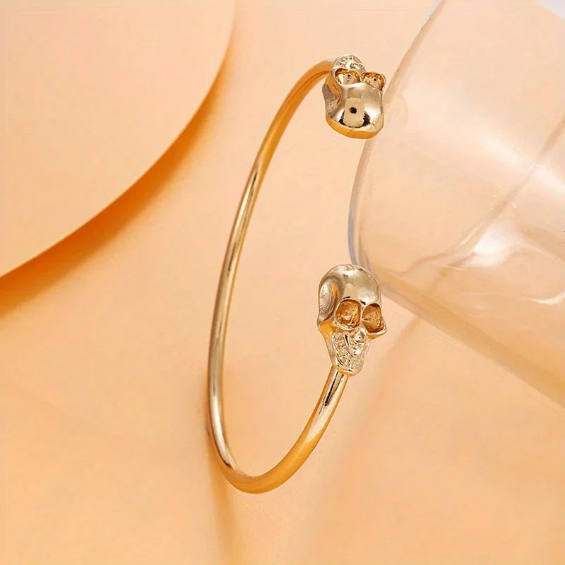 Vintage Ethnic Carved Floral Zirconia Inlaid Adjustable Open Cuff Bracelet - Unisex Party Jewelry