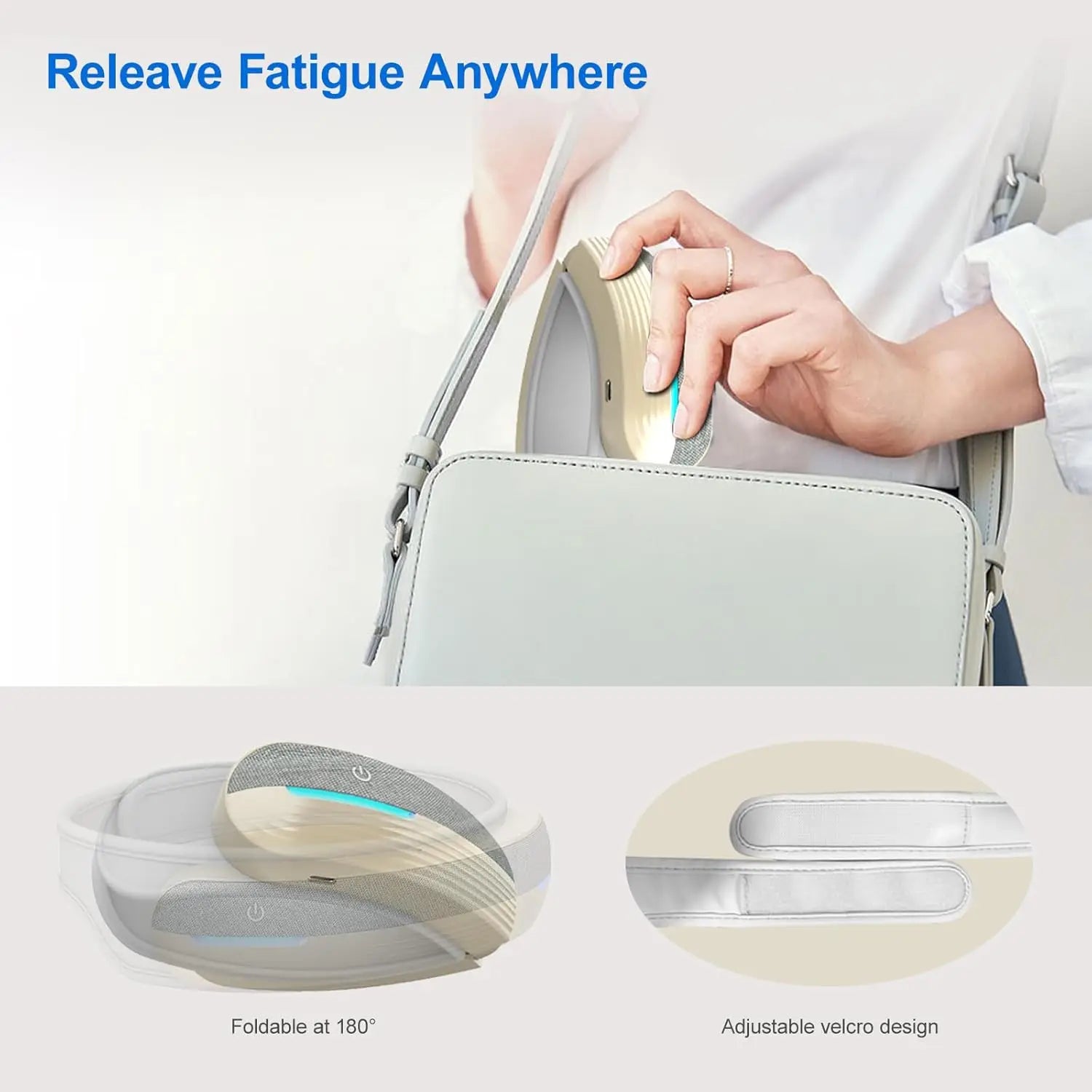 HOMEMASSA Portable Electric Head Massager — 5 Modes, Heat 107.6°F (42°C), Bluetooth, Foldable