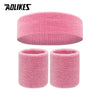 Sweatband Set — 1 Headband + 1 Pair Wristbands, Sweat-Absorbent Athletic Head & Wrist Bands for Workout Basketball Running Tennis