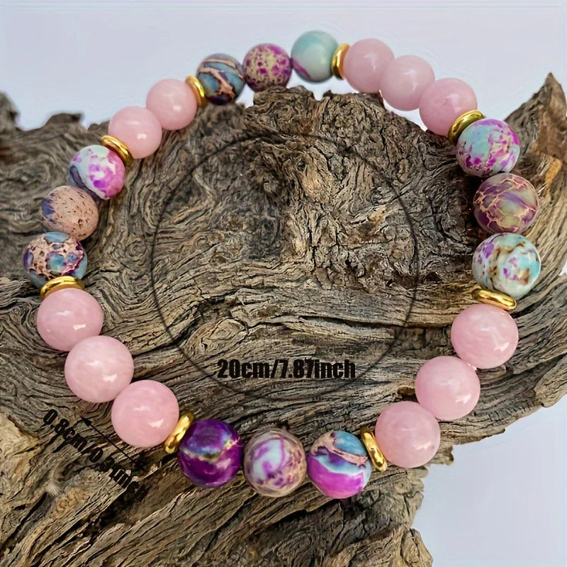 Attract Love Beaded Bracelet – Women's Imperial Jasper & Rose Quartz Gemstone Bracelet