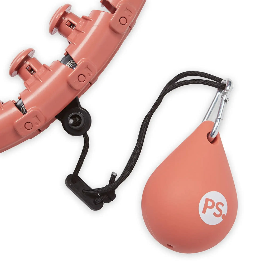 Weighted Fitness Hoop Coral – Adjustable Hula Hoop with 1 lb Rotating Weight, Fits up to 55 in (140 cm) Waist