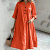 Casual Loose V-Neck Mini Dress with Pockets – Half Sleeve A-Line Summer Dress