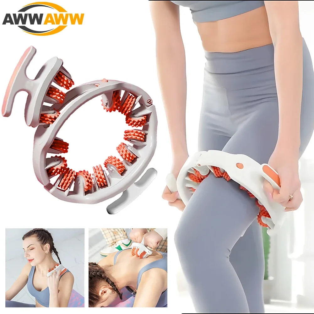 14-Wheel Anticellulite Massage Roller — Full-Coverage Leg & Body Massager for Neck, Shoulders, Abdomen