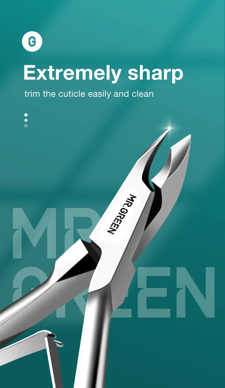 MR.GREEN Stainless Steel Cuticle Nippers - Precision Cuticle Clippers & Trimmer for Manicure Pedicure